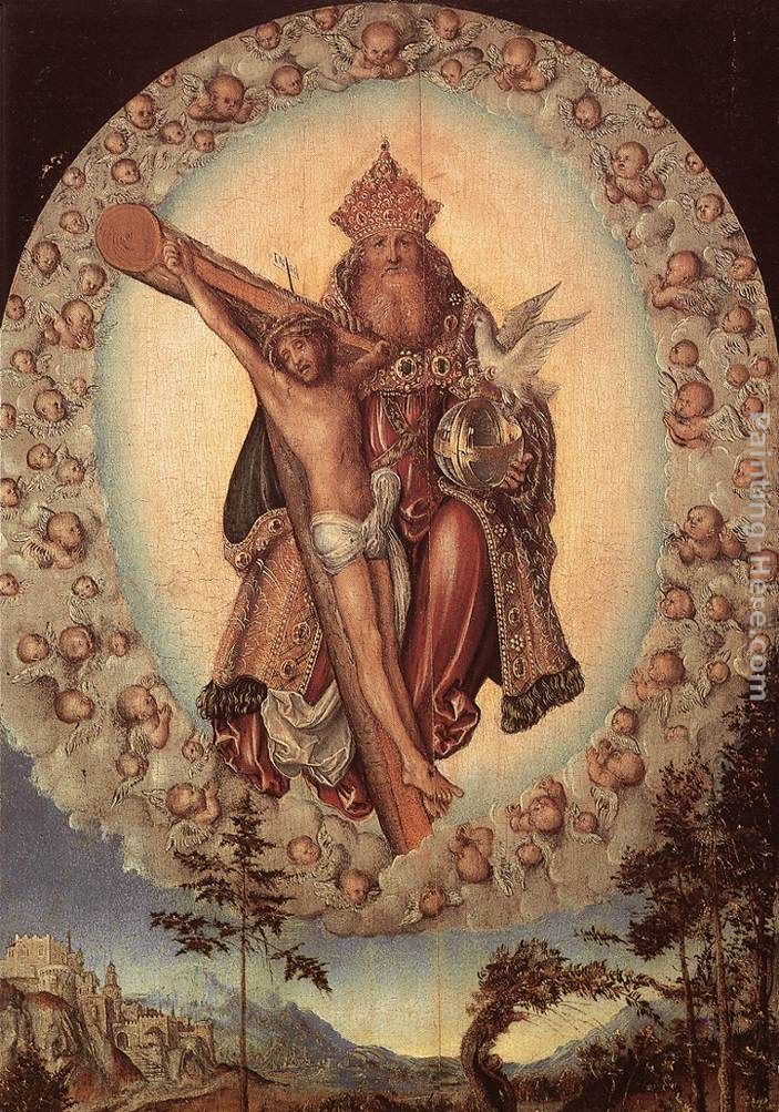Trinity painting - Lucas Cranach the Elder Trinity art painting